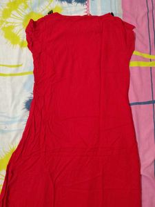 Red Ethnic Gown with Embellished Neckline