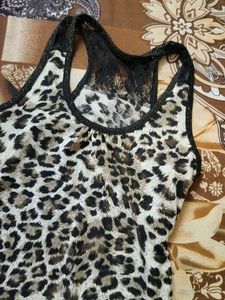 Leopard Print Dress with Lace Detail