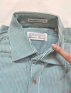 🆕 Peter England Striped Cotton Shirt