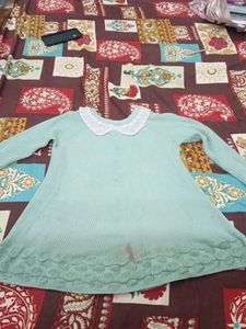 Light Blue Knit Sweater Dress
