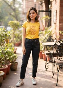 Benetton Yellow Graphic Tee