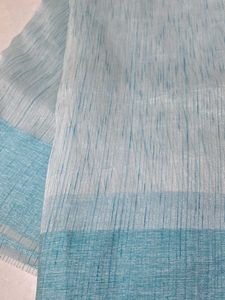 Elegant sky Blue Striped Saree with blouse