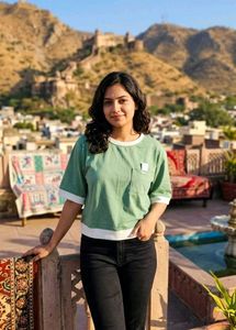 Casual Green Cropped Top