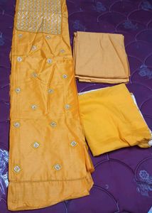Unstitched Suit Set With Bottom And Dupatta