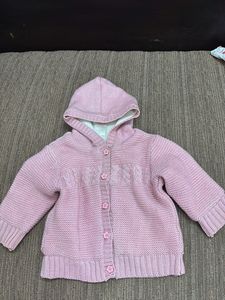 Baby Girl Pink Hooded Cardigan