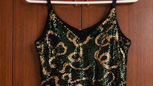 Elegant Green Sequin Party Maxi Dress for Women
