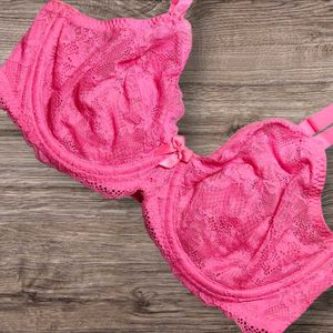 George Underwired Hot Pink Lace Bra