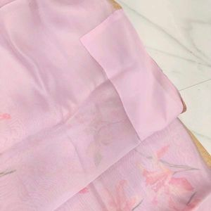 pink Floral Saree