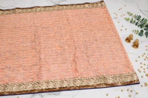 Elegant Peach Lace Saree