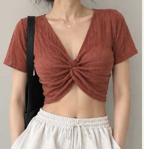 Zara Twisted Front Crop Top Burnt Orange