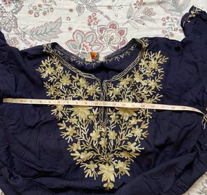 Navy Blue Kaftan Top ✨
