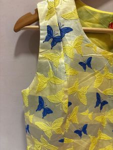 Yellow Butterfly Print Dress