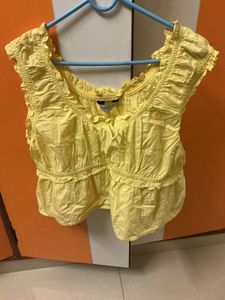 Cute Yellow Peplum Top