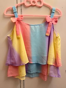 Pastel Rainbow Bow Top 🎀