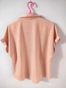 Peach Button-Up Boxy Top