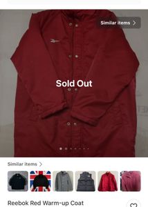 Vintage Red Long Reebok Jacket