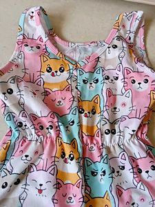Cute Cat Print Dress