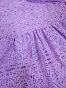 Lavender Lace Square Neck Top