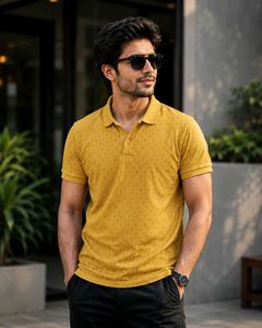 Men's Mustard Polo T-Shirt 👕
