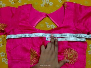 Elegant Pink Embroidered Blouse