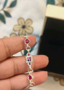 Baby girl adjustable pure silver bracelet