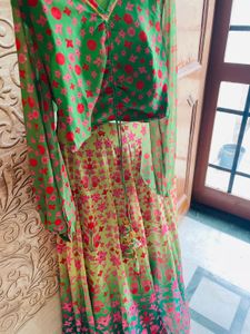 Vibrant Floral Print Lehenga Choli Set