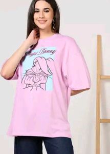 Shein Drop Shoulder Bugs Bunny Chest PrintCrew Tsh