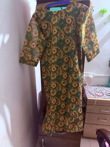 Green Floral Print Kurta with full set