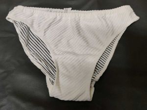 White Striped Bikini Briefs