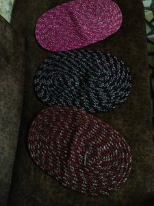 Set of 3 Oval Braided Coasters