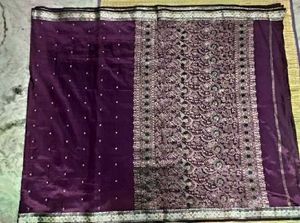 purple colour silk saree