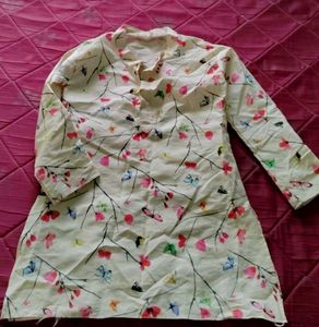 Vibrant Butterfly Print Kurta