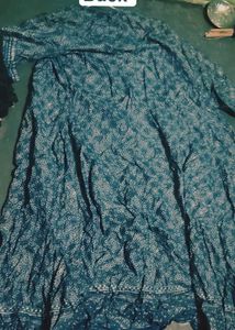 Elegant Blue Printed Kurta with Jacket