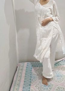 White Flare Button-Up Jeans