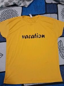 Yellow "Vacation" Graphic T-Shirt