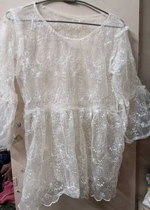 Sheer White Lace Top