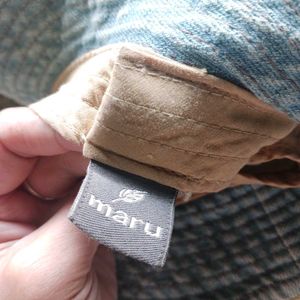 Denim Bucket Hat with Frayed Edge