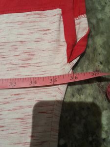 "Paris" Printed Pink &amp; Off White T-shirt, Size - S