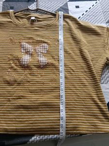 New Striped Bow Graphic T-Shirt