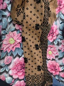 Brown Printed Kurta and Palazzo Set with dupatta
