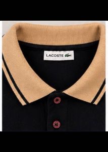 Lacoste Men’s Black &amp; Beige Polo T-Shirt