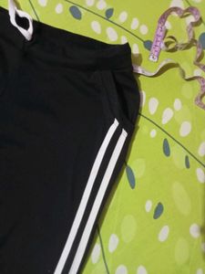 Black Track Lower with White Stripes and Tshirt