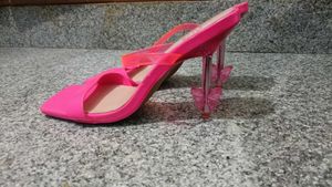 Hot Pink Butterfly Detail Heels