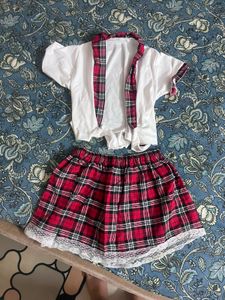 Plaid Skirt & Top Set cosplay babydoll