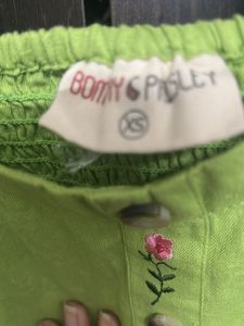 Lime Green Embroidered Crop Top