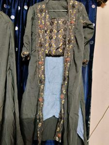 Embroidered lehenga blause with long jacket