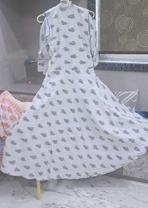 White Tunic with Abstract Print gown