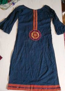 new Embroidered Blue Kurta with designer sleeve
