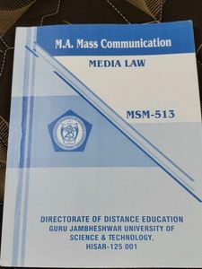 M.A. Mass Communication Media Law Book