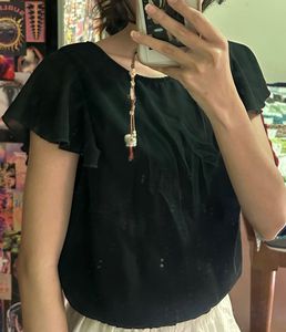 Chic Black Formal Top/Blouse